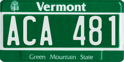 VT license plate ACA481