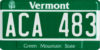 VT license plate ACA483