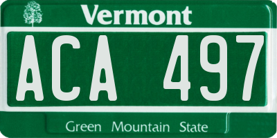 VT license plate ACA497
