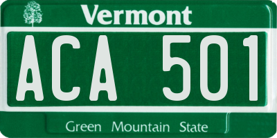 VT license plate ACA501