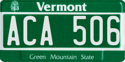 VT license plate ACA506