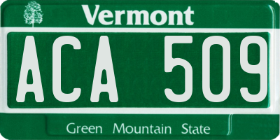 VT license plate ACA509