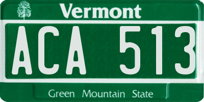 VT license plate ACA513