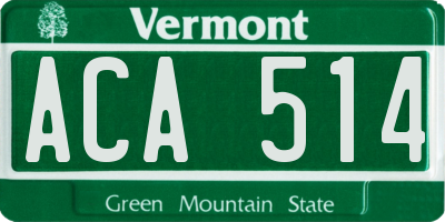 VT license plate ACA514