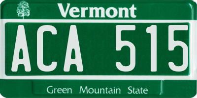VT license plate ACA515