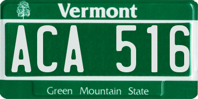 VT license plate ACA516