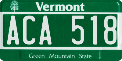 VT license plate ACA518