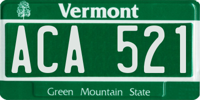 VT license plate ACA521