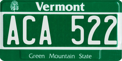 VT license plate ACA522