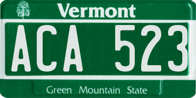 VT license plate ACA523
