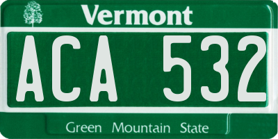 VT license plate ACA532
