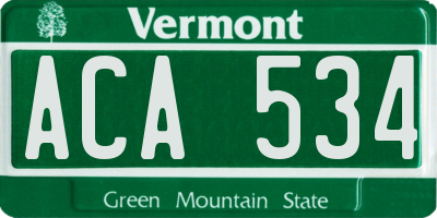 VT license plate ACA534