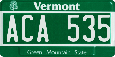 VT license plate ACA535