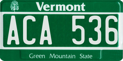 VT license plate ACA536