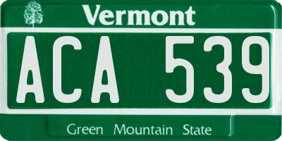 VT license plate ACA539