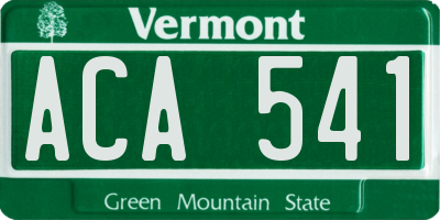 VT license plate ACA541