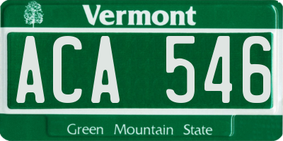 VT license plate ACA546