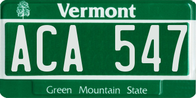 VT license plate ACA547