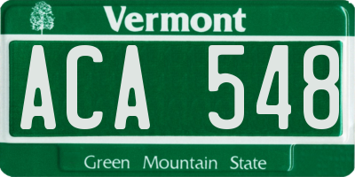 VT license plate ACA548