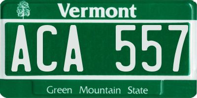 VT license plate ACA557