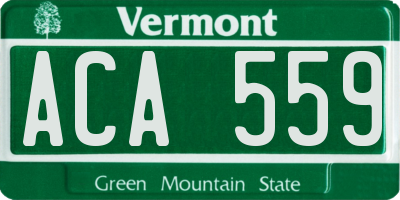 VT license plate ACA559