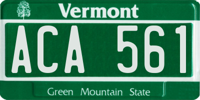 VT license plate ACA561