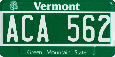 VT license plate ACA562