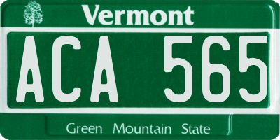VT license plate ACA565