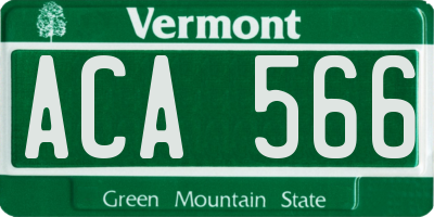 VT license plate ACA566