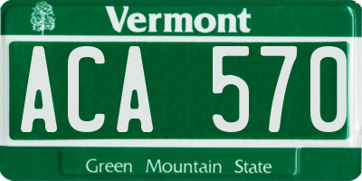 VT license plate ACA570