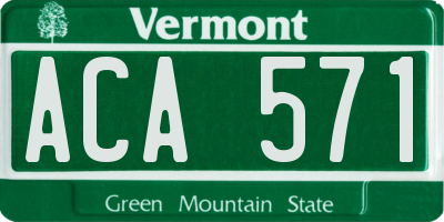 VT license plate ACA571