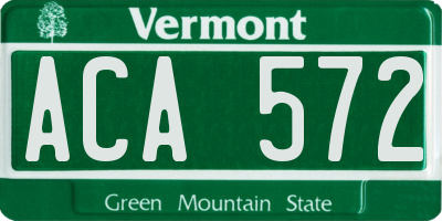 VT license plate ACA572