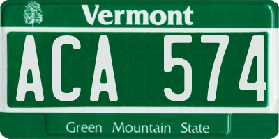 VT license plate ACA574