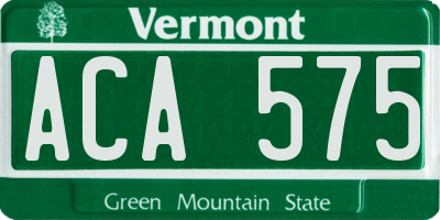 VT license plate ACA575
