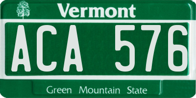 VT license plate ACA576