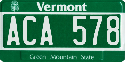 VT license plate ACA578