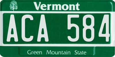 VT license plate ACA584