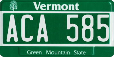 VT license plate ACA585