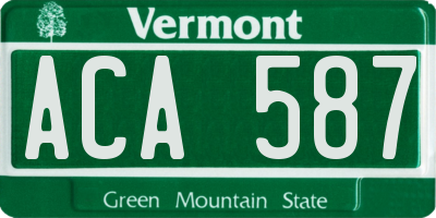 VT license plate ACA587