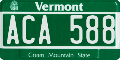 VT license plate ACA588