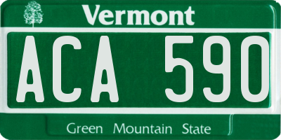 VT license plate ACA590