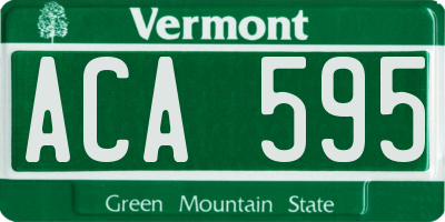 VT license plate ACA595