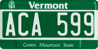 VT license plate ACA599