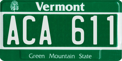 VT license plate ACA611