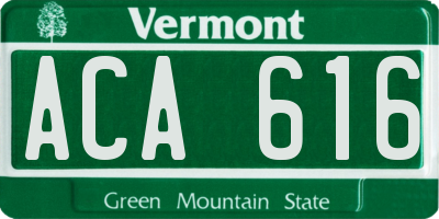 VT license plate ACA616