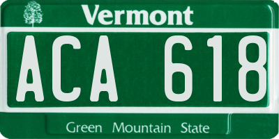 VT license plate ACA618