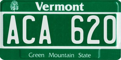 VT license plate ACA620