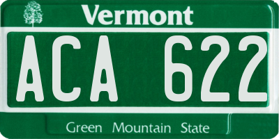 VT license plate ACA622