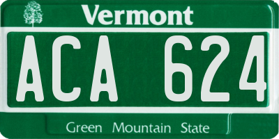VT license plate ACA624