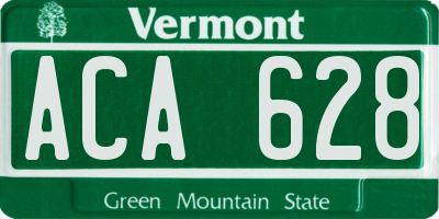 VT license plate ACA628